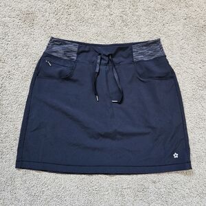Tuff Athletics Black Active Drawstring Skort with Patterned Waistband Size M